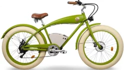 Fat Bike Electrique Beach Cruiser Velo 26 Pouces Rayvolt Beachin Vert 360Wh