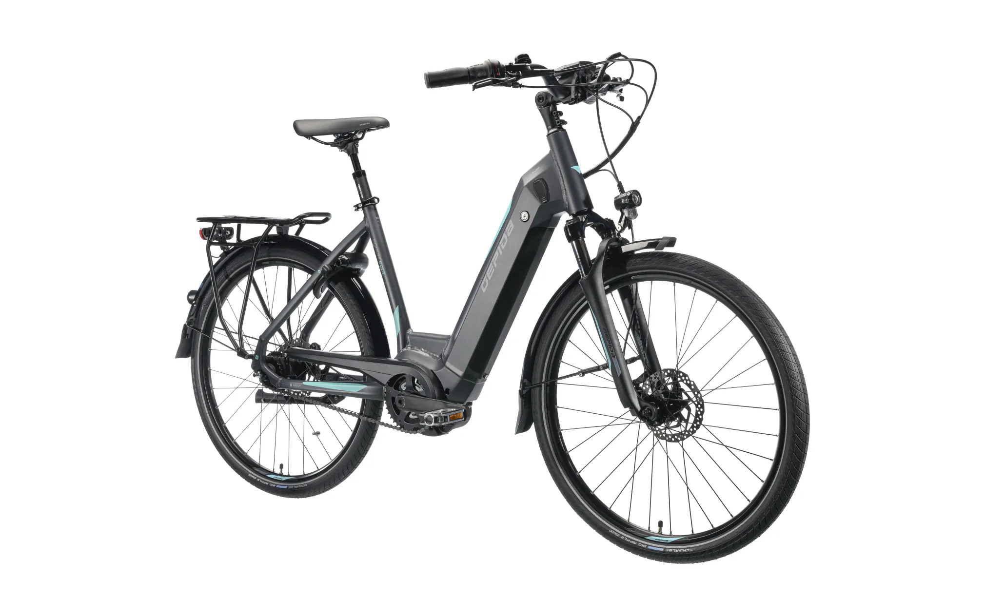 VTC Electrique Femme Moteur Central Bosch 26 Pouces Gepida Gris 400-49 – Image 2