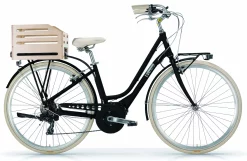 MBM Velo Electrique Femme City Moteur Moyenne 28 Pouces Apostrophe Noir