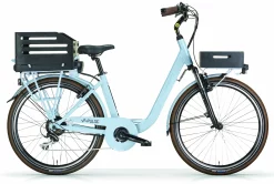 Velo Electrique Femme City Cadre Bas 26 Pouces MBM Pulse Bleu