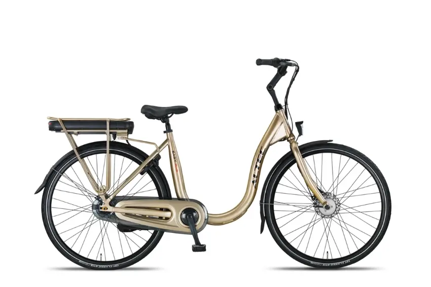 Velo Electrique Femme Hollandais Cadre Bas 28 Pouces Altec Easy N7 Or