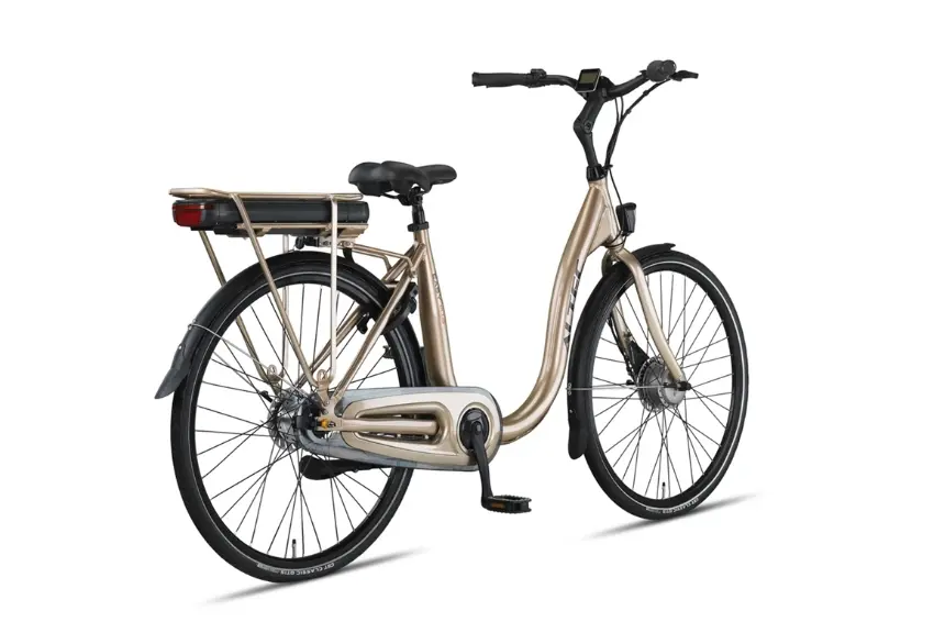 Velo Electrique Femme Hollandais Cadre Bas 28 Pouces Altec Easy N7 Or – Image 3