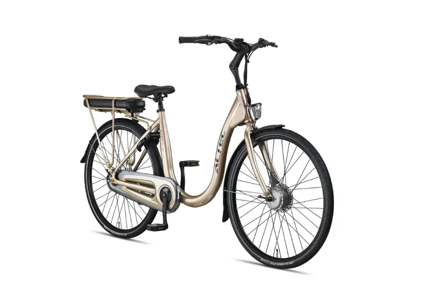 Velo Electrique Femme Hollandais Cadre Bas 28 Pouces Altec Easy N7 Or – Image 2