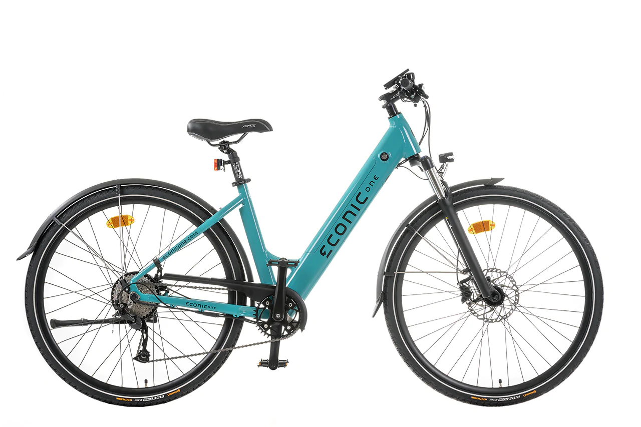 VTC Electrique Femme 28 Pouces Econic One Comfort L 48cm Turquoise