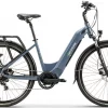 Speed Bike VTC Electrique Femme 28 Pouces Moteur Pedalier Ecobike D2 Bleu