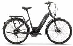 Speed Bike VTC Electrique Femme 28 Pouces Moteur Pedalier Ecobike D2 Noir