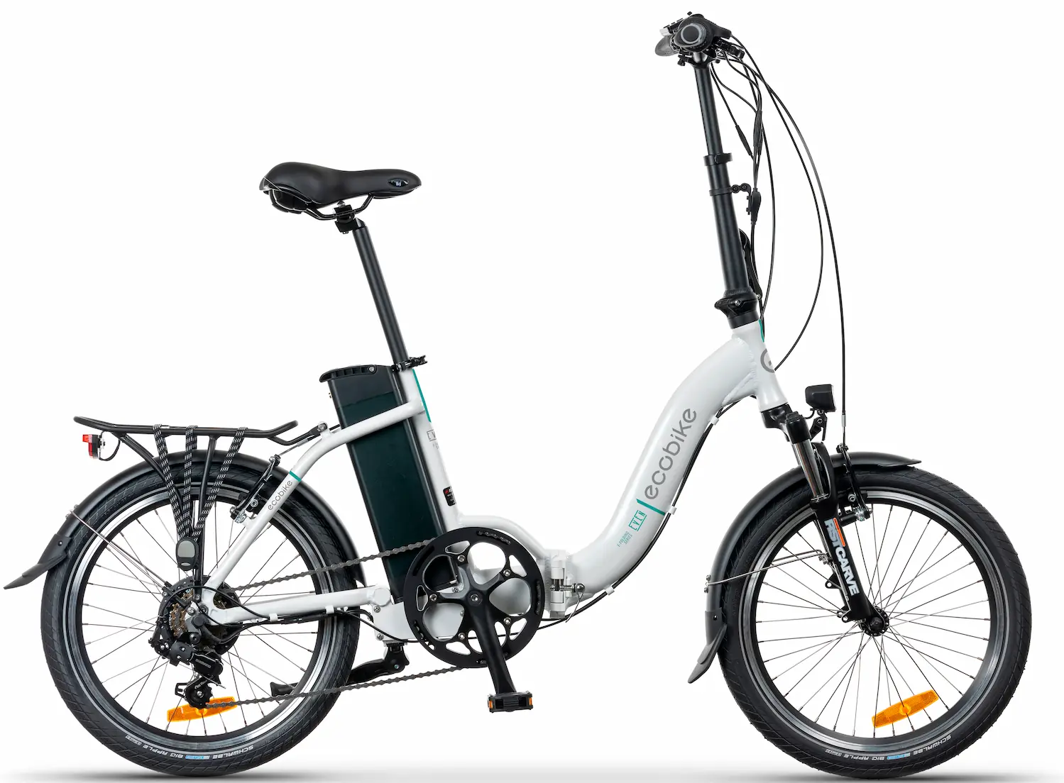 Velo Electrique Pliant 20 Pouces Cadre Bas Ecobike Even Blanc 520Wh