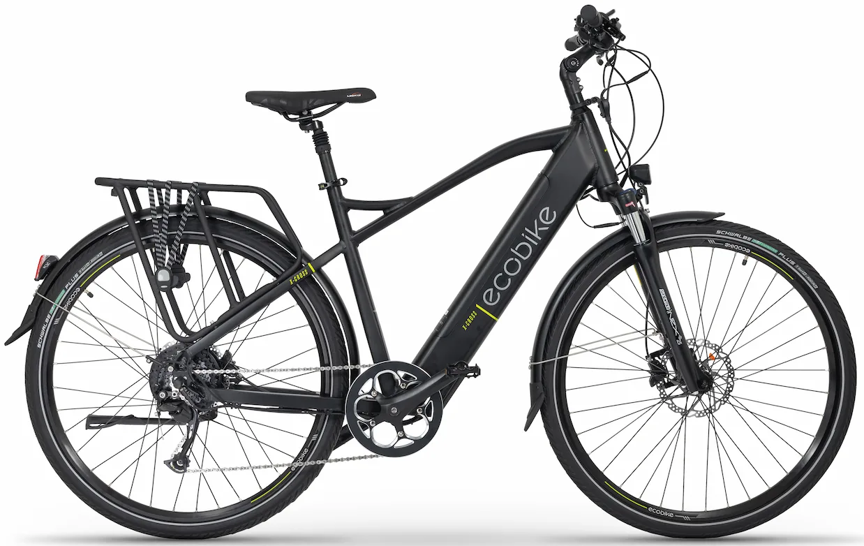 Speed Bike VTC Electrique Homme 28 Pouces Ecobike X-cross Noir 468Wh