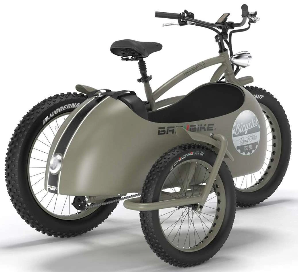 Fat Bike Electrique Velo Side Car Beach Cruiser Bad Bike 250W Vert – Image 3