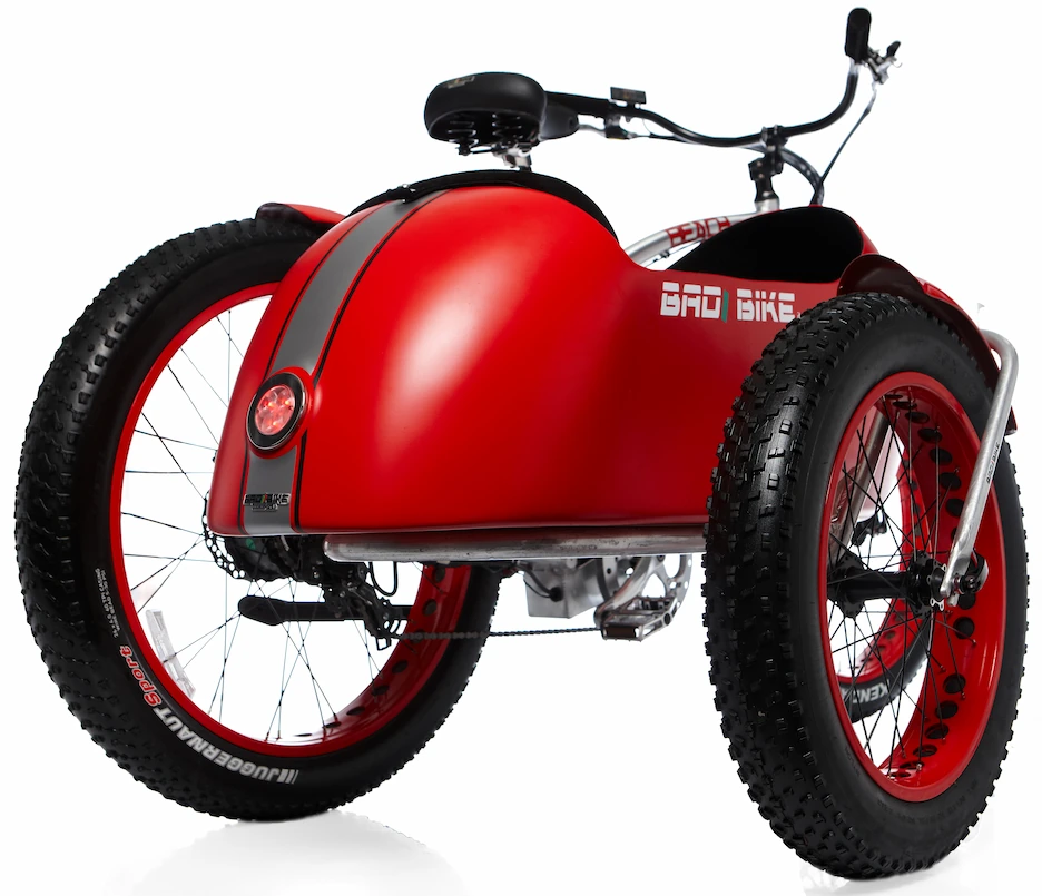 Fat Bike Electrique Velo Side Car Beach Cruiser Bad Bike 250W Rouge – Image 4