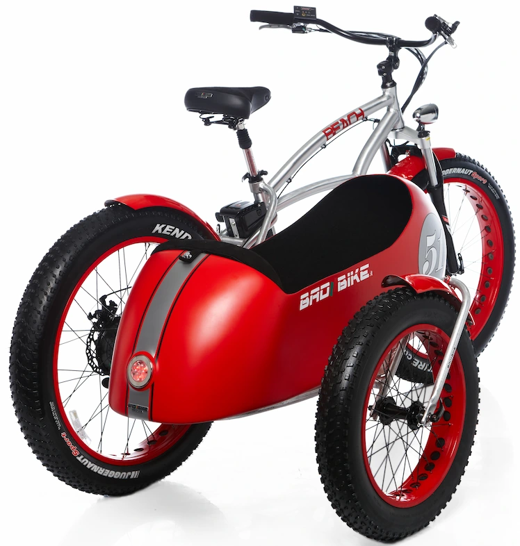 Fat Bike Electrique Velo Side Car Beach Cruiser Bad Bike 250W Rouge – Image 3