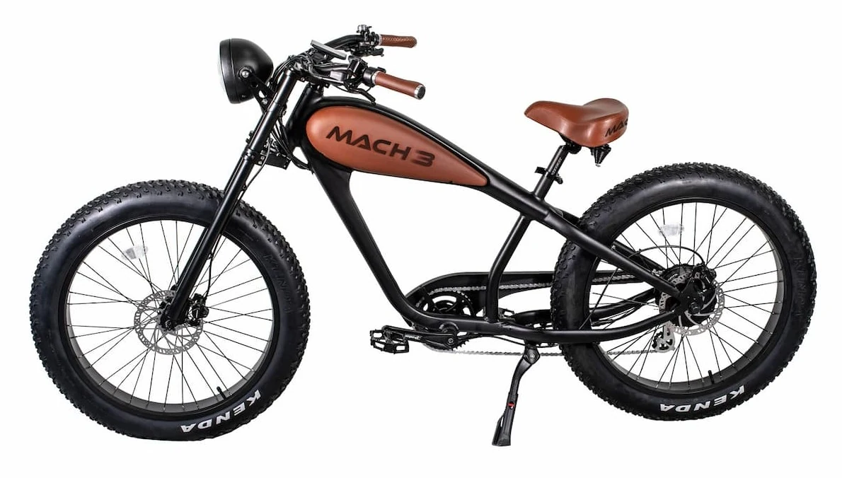 Fat Bike Electrique Chopper Speed Bike 45km/h Vintage Mach Abel Noir 750W – Image 6