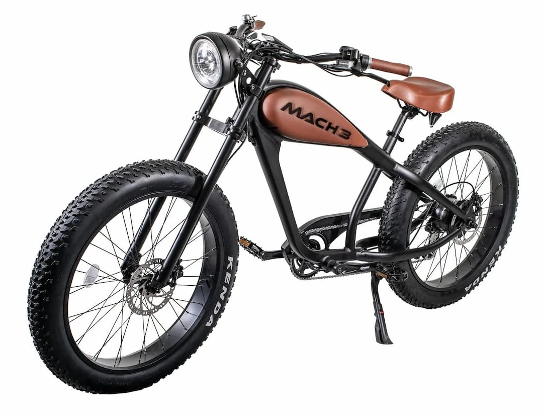 Fat Bike Electrique Chopper 25km/h Vintage Mach Abel Noir 250W – Image 3