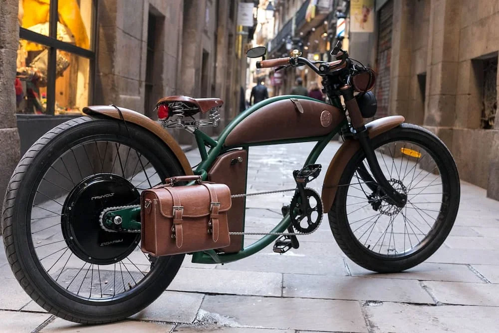 Velo Electrique Rayvolt Cruzer Chopper 25km/h Vert L 1100Wh – Image 2