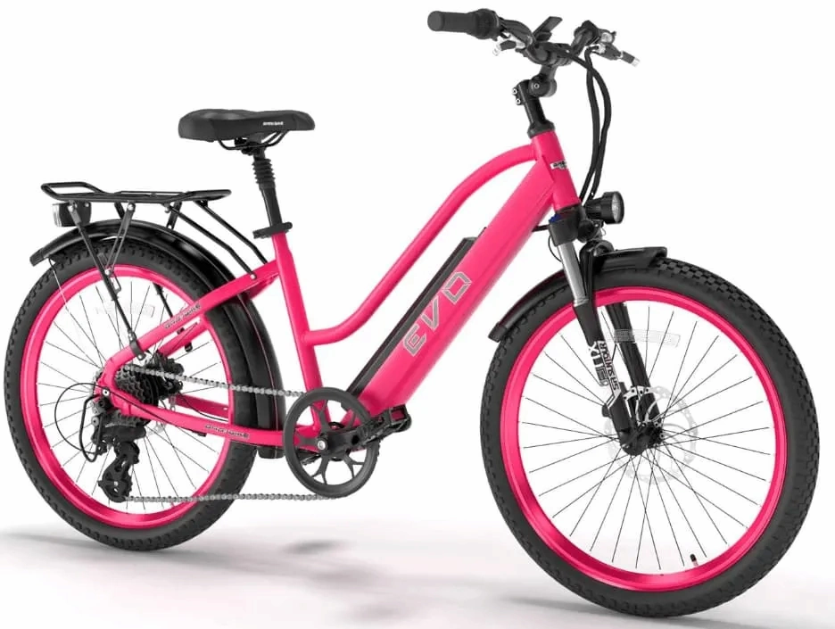 Bad Bike VTC Electrique Femme 26 Pouces EVO 250W Rose