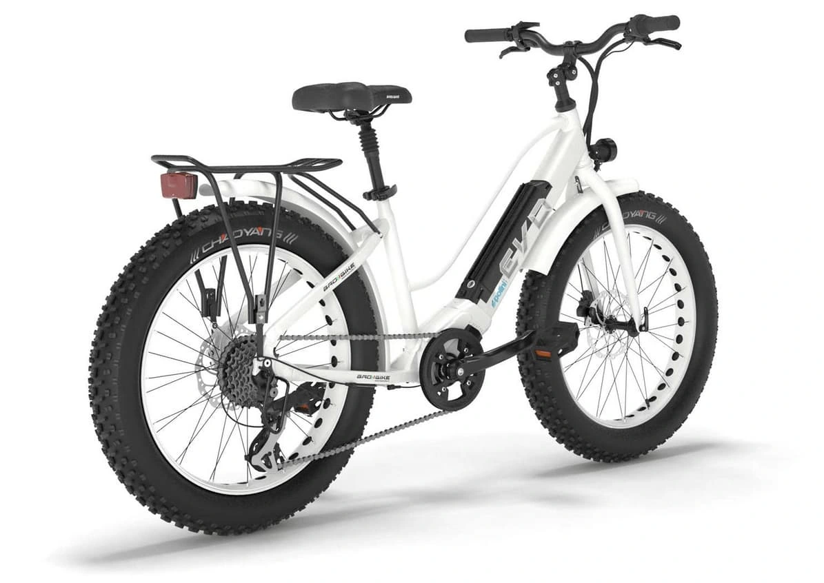 Bad Bike Fat Bike Electrique Femme Moteur Pedalier 24 Pouces Polini 250W Blanc – Image 3