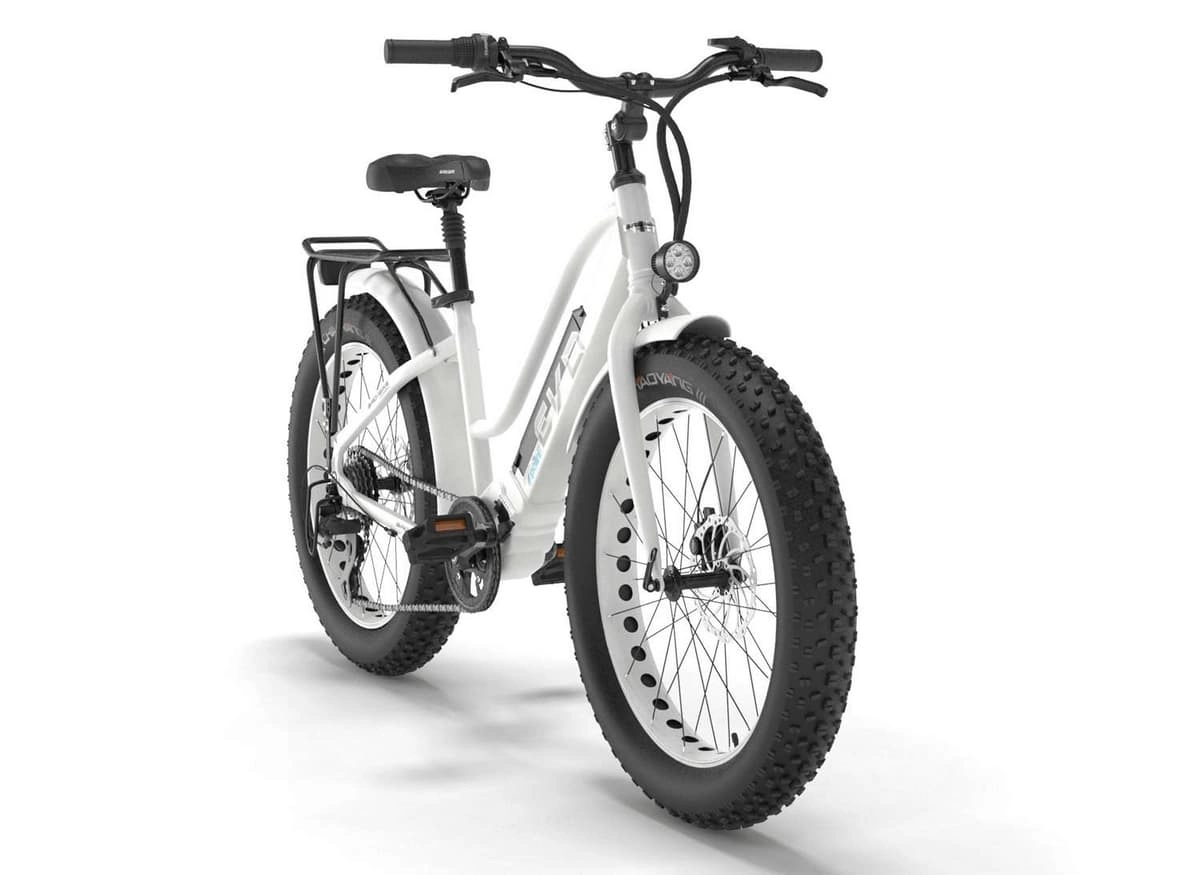 Bad Bike Fat Bike Electrique Femme Moteur Pedalier 24 Pouces Polini 250W Blanc – Image 2