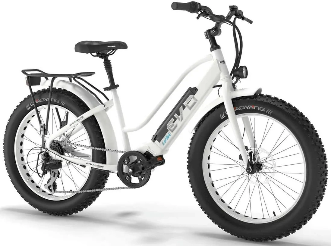 Bad Bike Fat Bike Electrique Femme Moteur Pedalier 24 Pouces Polini 250W Blanc