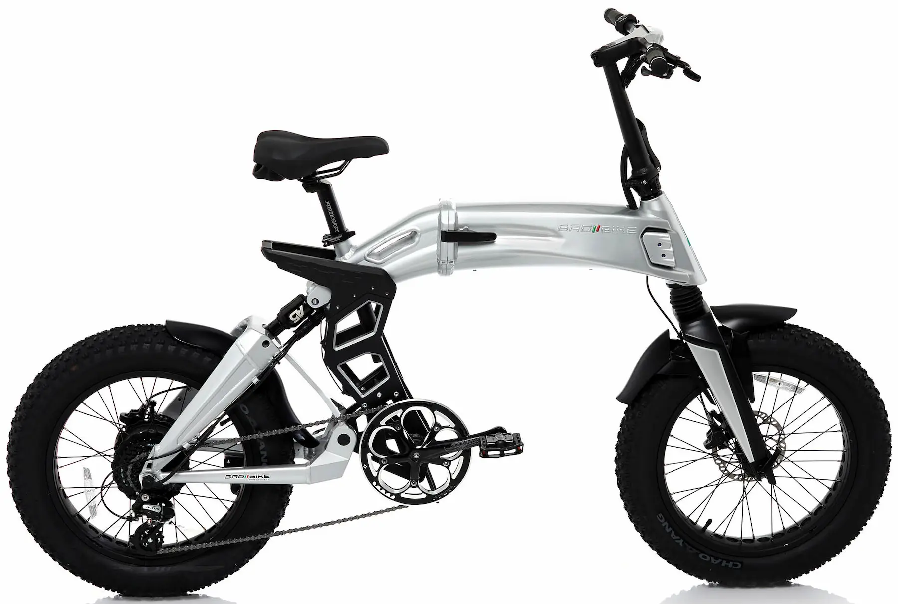 Velo Fatbike Electrique Pliant Moteur Pedalier Bad Bike 250W Gris