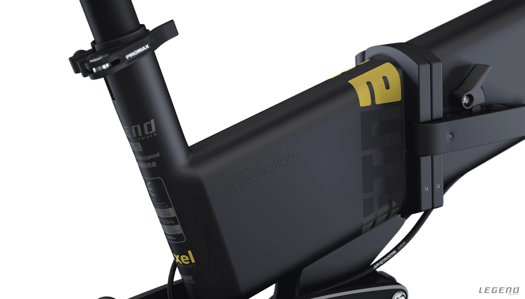 VTT Electrique Pliant Tout Suspendu Speed Bike 27,5 Legend Etna 500W Noir – Image 5