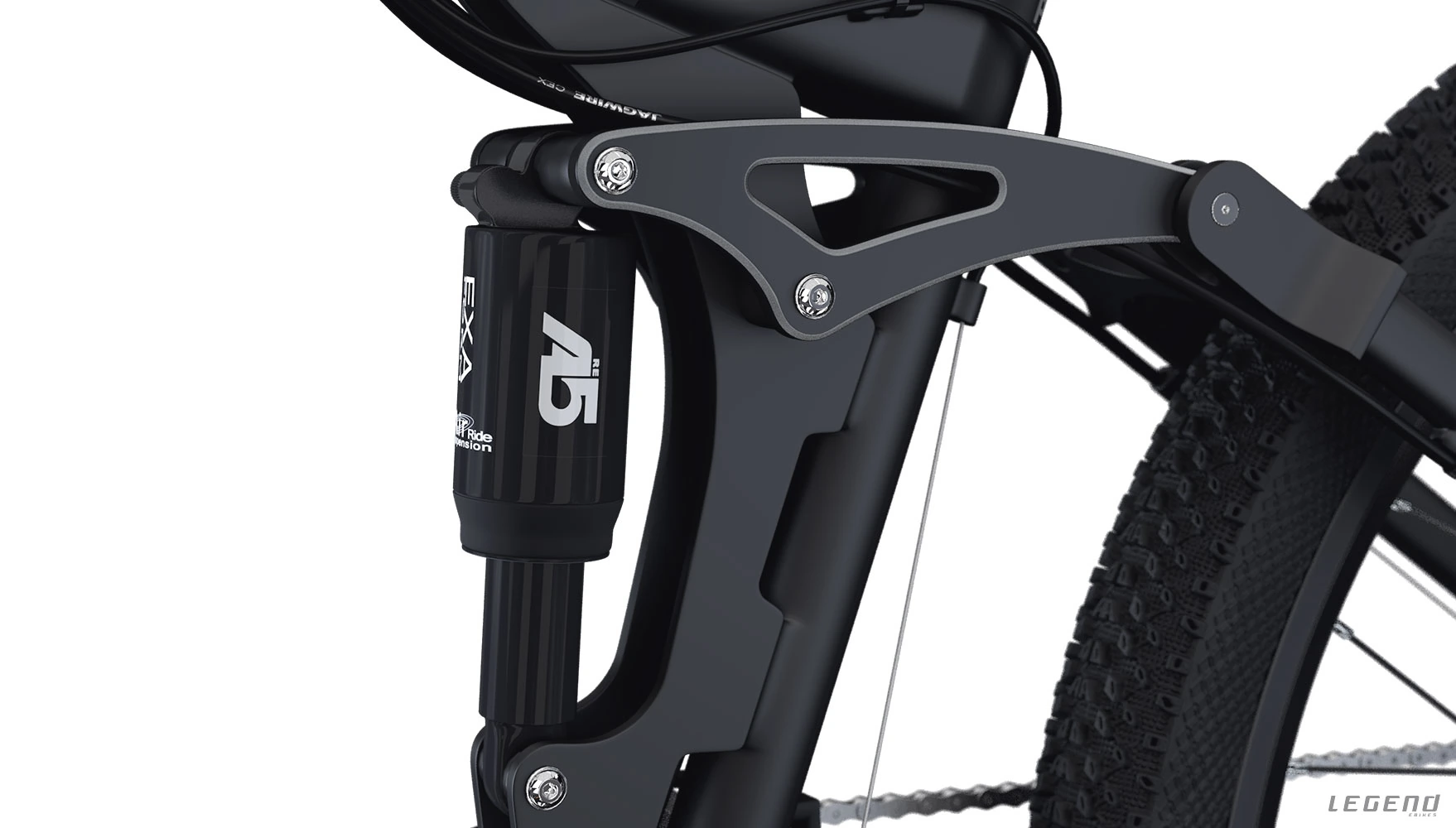 VTT Electrique Pliant Tout Suspendu Legend Etna 27,5 Pouces 250W 14ah Noir – Image 4