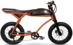 Fat Bike Electrique Vintage 20 Pouces Rayvolt Ringo Retro Orange 380Wh