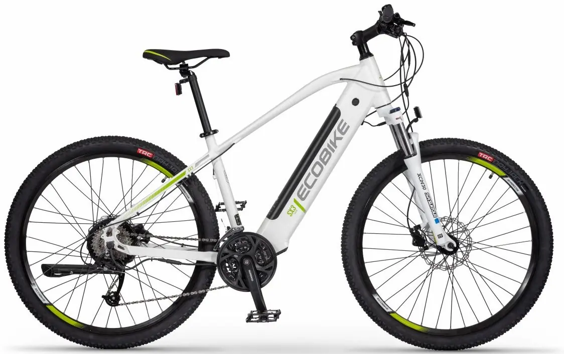 Speed Bike VTT Electrique Semi Rigide 27,5 Pouces Ecobike SX3 Blanc 468Wh