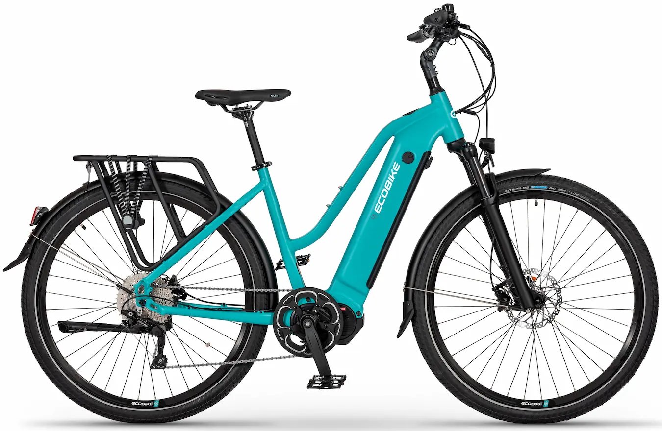 Ecobike Speed Bike VTC Electrique Femme 28 Pouces Moteur Pedalier LX500 19" Bleu 840Wh
