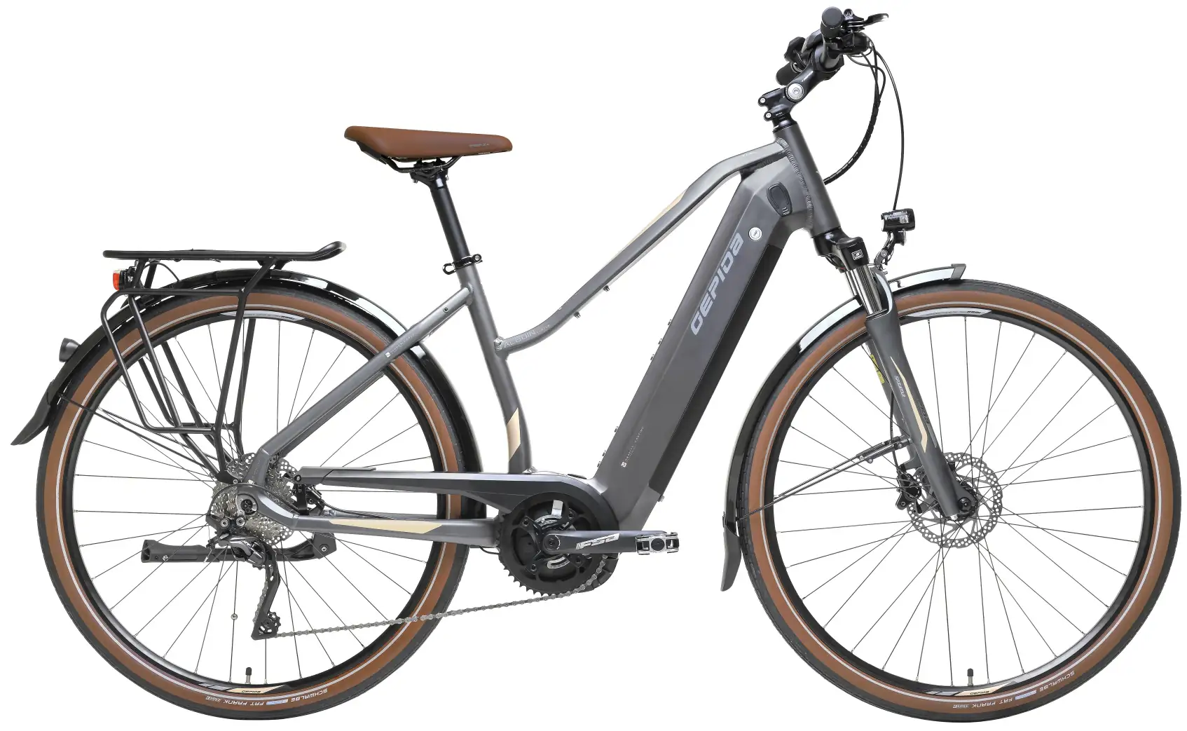 VTC Electrique Unisex 28 Pouces Bosch Moteur Central Gepida Trapez XT10 Violet 500-44